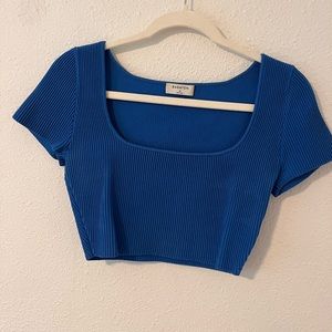 Aritzia cropped contour knit square neck s/s